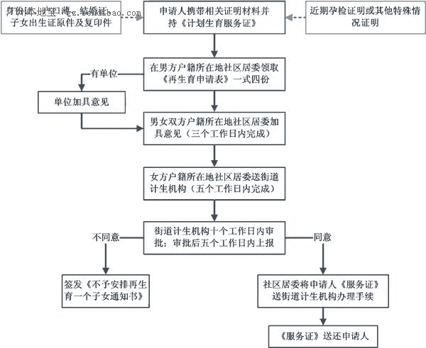 再生育子女审批流程图